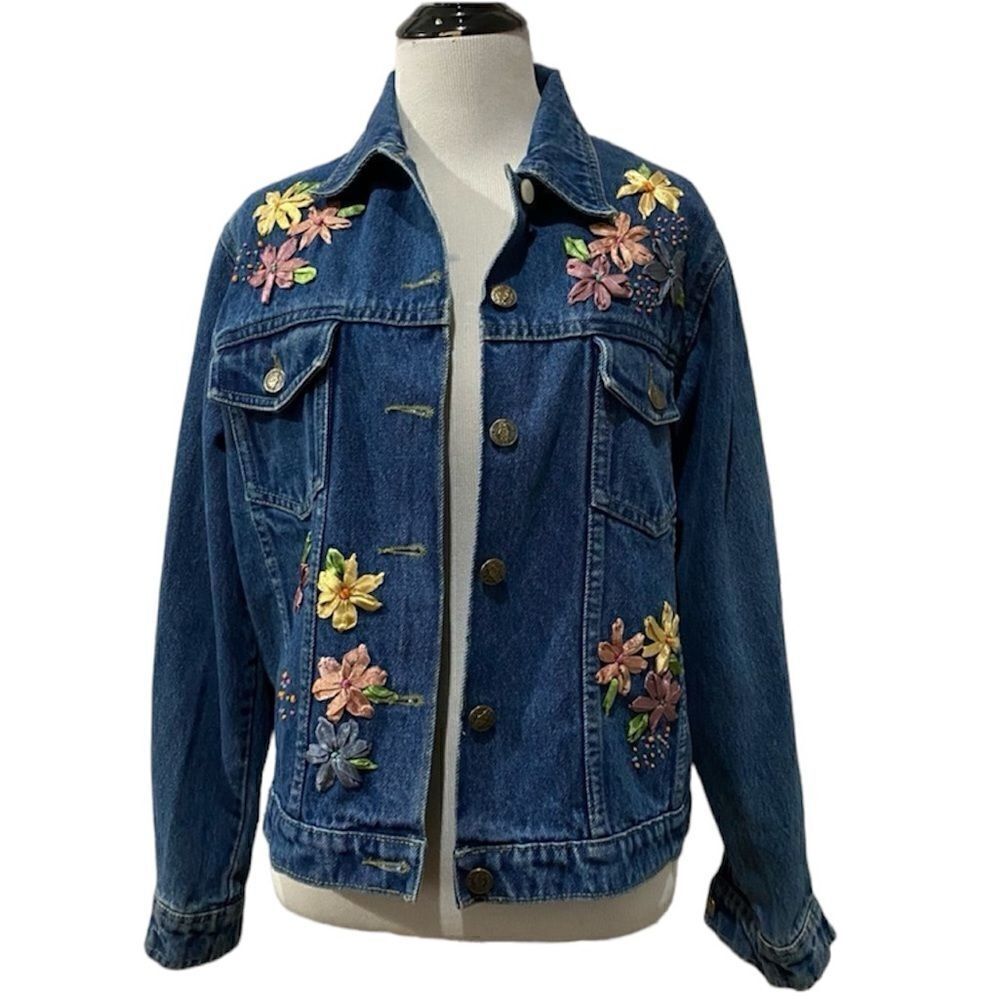 AG920 Petite Collection Denim Jacket Boho Floral